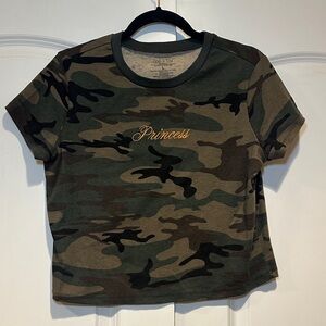 Zoe + Liv Camouflage Tee - Green and Black